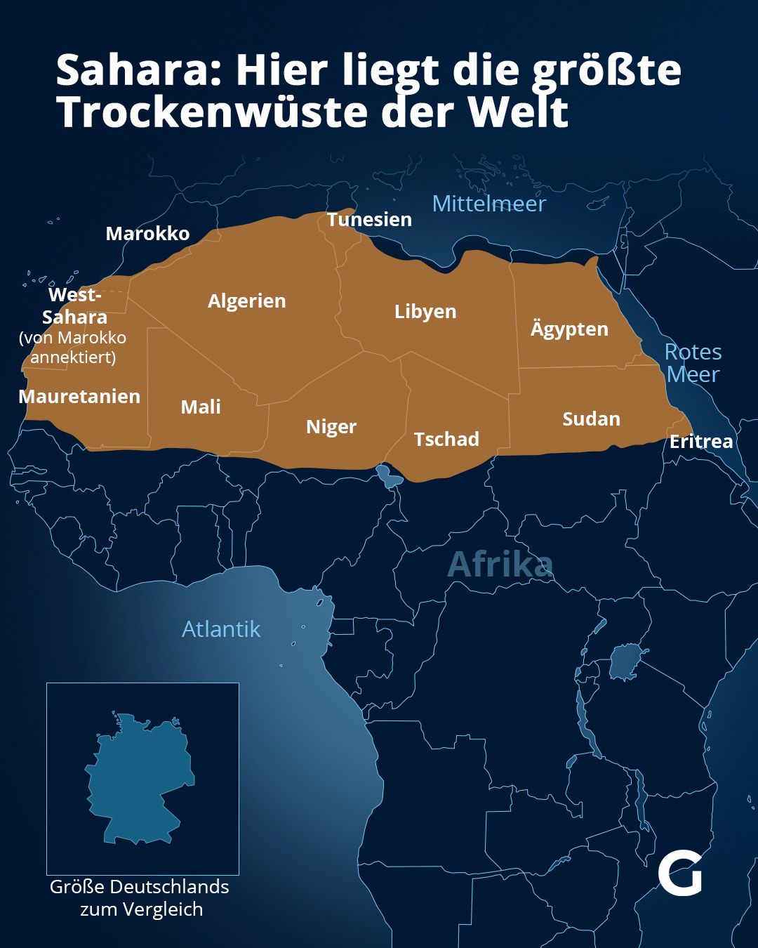 Bild zum Thema Sahara: Lage und Besonderheiten der größten Trockenwüste der Welt
